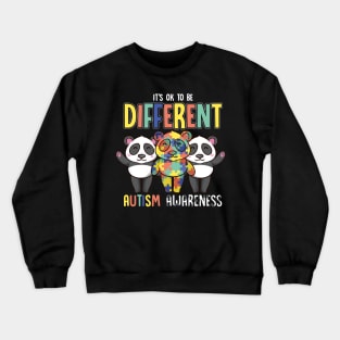 It's OK To Be Different Autism Awareness Panda Crewneck Sweatshirt